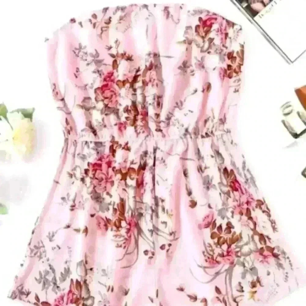 Floral Print Tube Romper 🌸